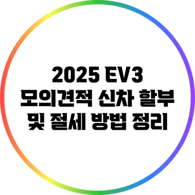 2025 EV3 모의견적: 신차 할부 및 절세 방법 정리