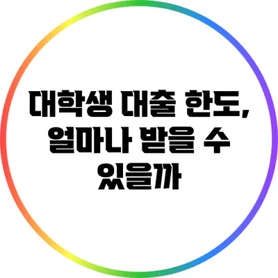 대학생 대출 한도, 얼마나 받을 수 있을까?