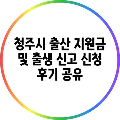 청주시 출산 지원금 및 출생 신고 신청 후기 공유