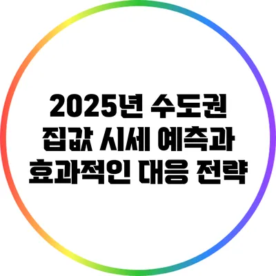 2025년 수도권 집값 시세 예측과 효과적인 대응 전략