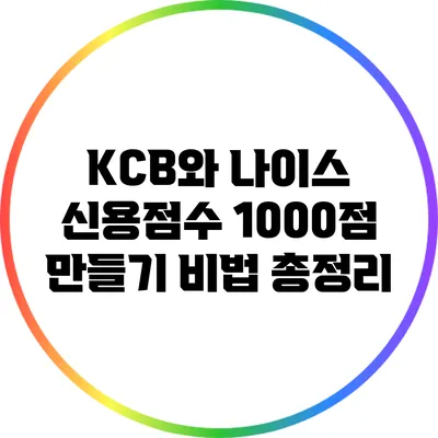 KCB와 나이스 신용점수 1000점 만들기 비법 총정리