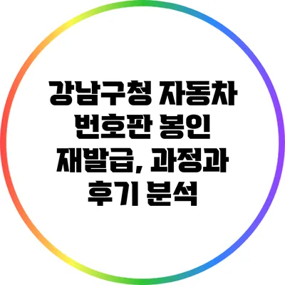 강남구청 자동차 번호판 봉인 재발급, 과정과 후기 분석