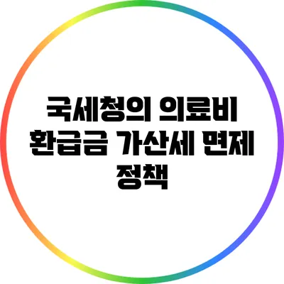 국세청의 의료비 환급금 가산세 면제 정책