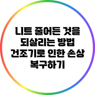 니트 줄어든 것을 되살리는 방법: 건조기로 인한 손상 복구하기