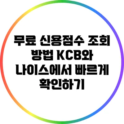 무료 신용점수 조회 방법: KCB와 나이스에서 빠르게 확인하기