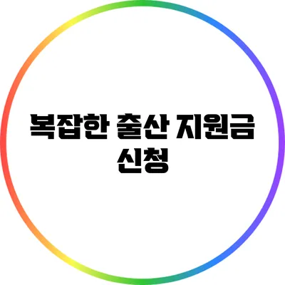 복잡한 출산 지원금 신청