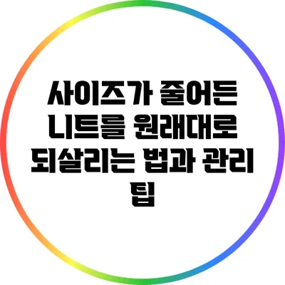 사이즈가 줄어든 니트를 원래대로 되살리는 법과 관리 팁