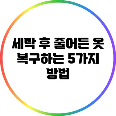 세탁 후 줄어든 옷 복구하는 5가지 방법