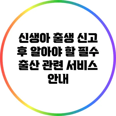 신생아 출생 신고 후 알아야 할 필수 출산 관련 서비스 안내