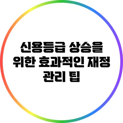 신용등급 상승을 위한 효과적인 재정 관리 팁
