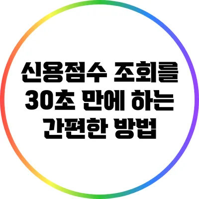 신용점수 조회를 30초 만에 하는 간편한 방법