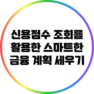 신용점수 조회를 활용한 스마트한 금융 계획 세우기