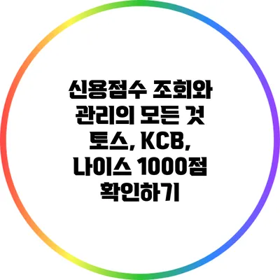신용점수 조회와 관리의 모든 것: 토스, KCB, 나이스 1000점 확인하기