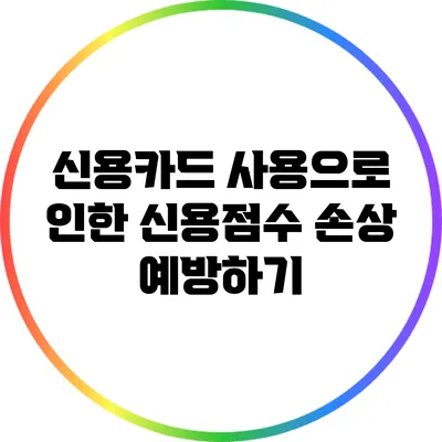 신용카드 사용으로 인한 신용점수 손상 예방하기