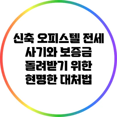 신축 오피스텔 전세 사기와 보증금 돌려받기 위한 현명한 대처법