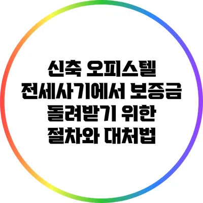 신축 오피스텔 전세사기에서 보증금 돌려받기 위한 절차와 대처법