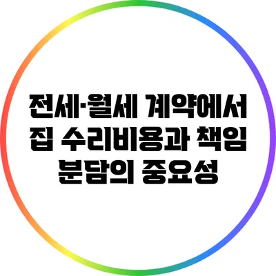 전세·월세 계약에서 집 수리비용과 책임 분담의 중요성