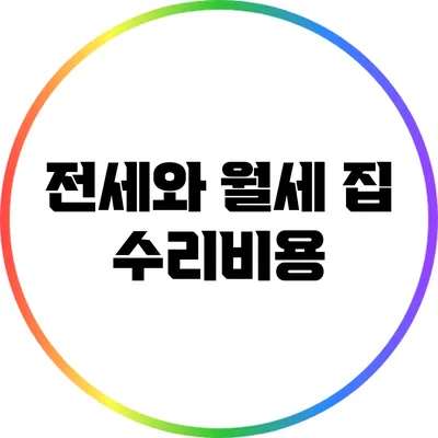전세와 월세 집 수리비용