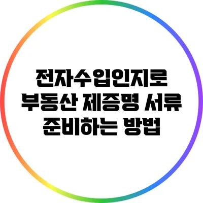 전자수입인지로 부동산 제증명 서류 준비하는 방법