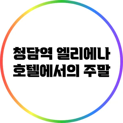 청담역 엘리에나 호텔에서의 주말