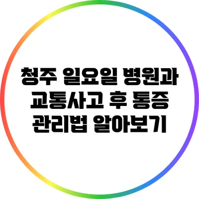 청주 일요일 병원과 교통사고 후 통증 관리법 알아보기