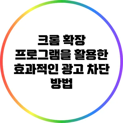 크롬 확장 프로그램을 활용한 효과적인 광고 차단 방법