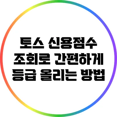 토스 신용점수 조회로 간편하게 등급 올리는 방법