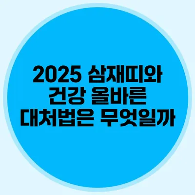 2025 삼재띠와 건강: 올바른 대처법은 무엇일까?