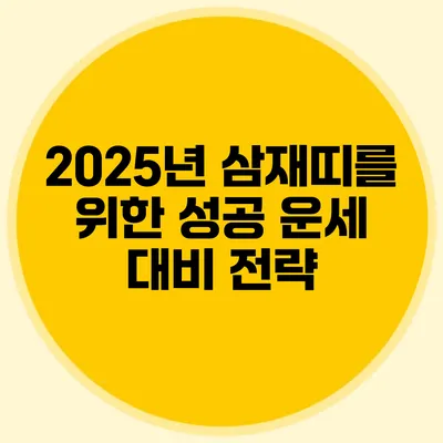 2025년 삼재띠를 위한 성공 운세 대비 전략