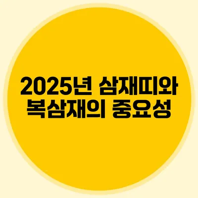 2025년 삼재띠와 복삼재의 중요성