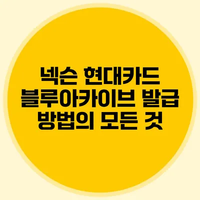 넥슨 현대카드 블루아카이브 발급 방법의 모든 것