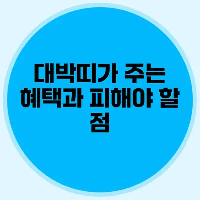 대박띠가 주는 혜택과 피해야 할 점