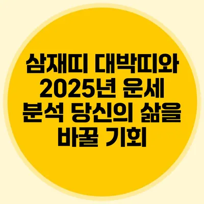삼재띠 대박띠와 2025년 운세 분석: 당신의 삶을 바꿀 기회