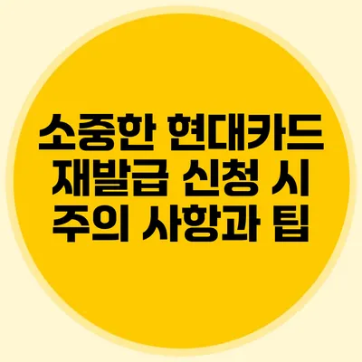소중한 현대카드 재발급 신청 시 주의 사항과 팁