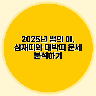 2025년 뱀의 해, 삼재띠와 대박띠 운세 분석하기