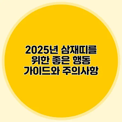 2025년 삼재띠를 위한 좋은 행동 가이드와 주의사항