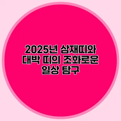 2025년 삼재띠와 대박 띠의 조화로운 일상 탐구