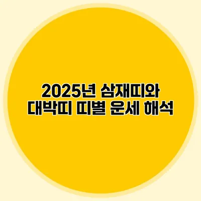 2025년 삼재띠와 대박띠 띠별 운세 해석