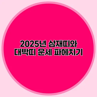 2025년 삼재띠와 대박띠 운세 파헤치기