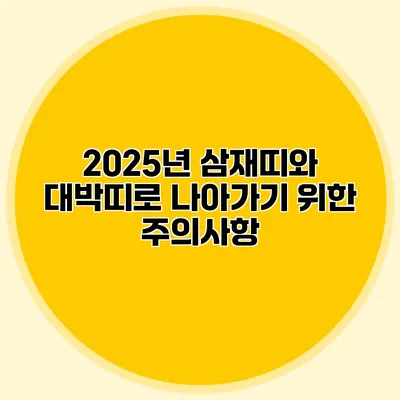 2025년 삼재띠와 대박띠로 나아가기 위한 주의사항
