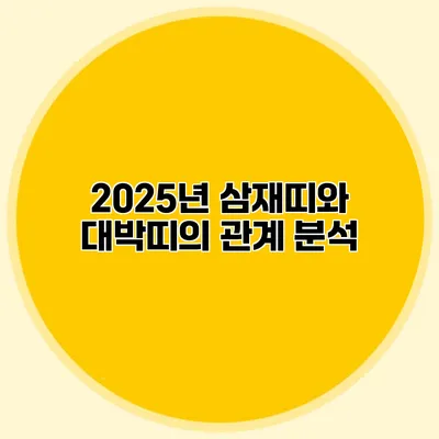 2025년 삼재띠와 대박띠의 관계 분석