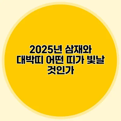 2025년 삼재와 대박띠: 어떤 띠가 빛날 것인가?