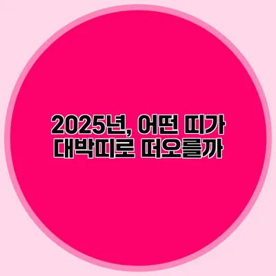 2025년, 어떤 띠가 대박띠로 떠오를까?