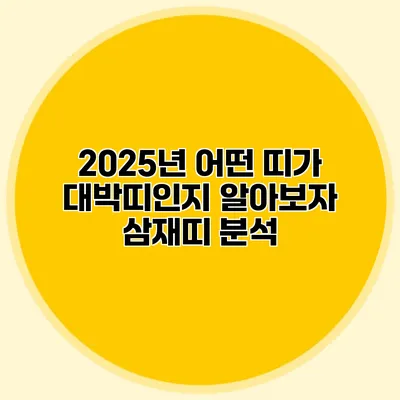 2025년 어떤 띠가 대박띠인지 알아보자: 삼재띠 분석