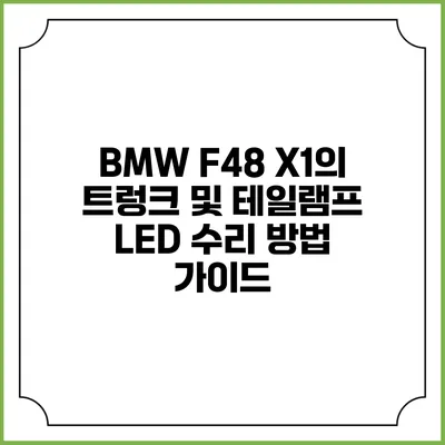 BMW F48 X1의 트렁크 및 테일램프 LED 수리 방법 가이드