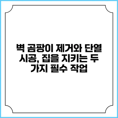 벽 곰팡이 제거와 단열 시공, 집을 지키는 두 가지 필수 작업