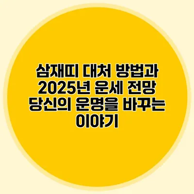 삼재띠 대처 방법과 2025년 운세 전망: 당신의 운명을 바꾸는 이야기
