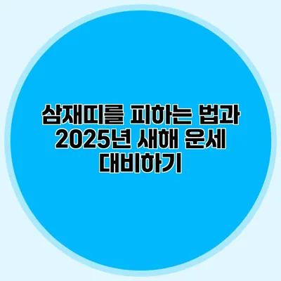 삼재띠를 피하는 법과 2025년 새해 운세 대비하기