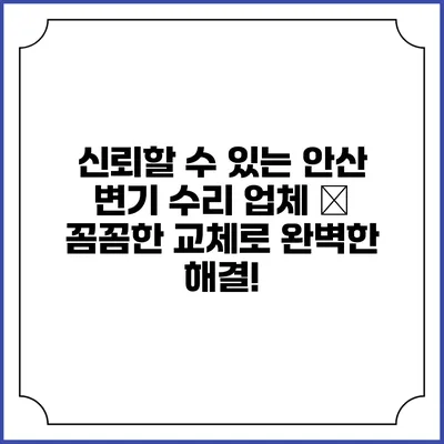 신뢰할 수 있는 안산 변기 수리 업체 – 꼼꼼한 교체로 완벽한 해결!