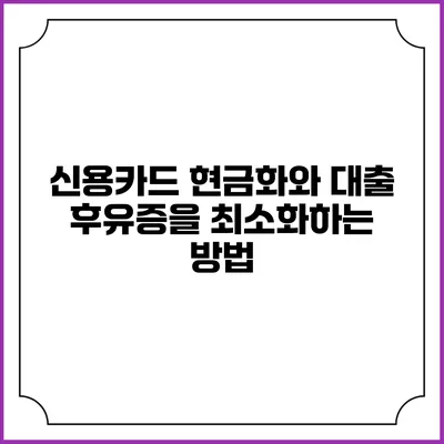 신용카드 현금화와 대출 후유증을 최소화하는 방법